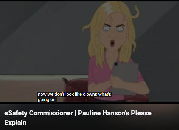 Animated Satire Depicting eSafety Commissioner